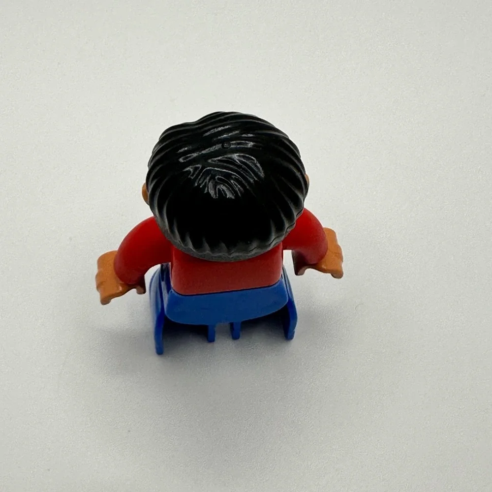 LEGO Duplo Boy Minifigure Red Shirt Blue Pants Black Hair Figure 2.5 Inch